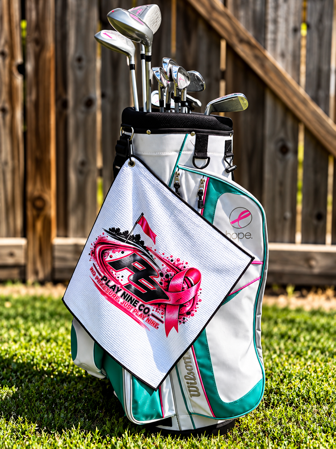P9 Golf Towel – Breast Cancer Awareness Edition
