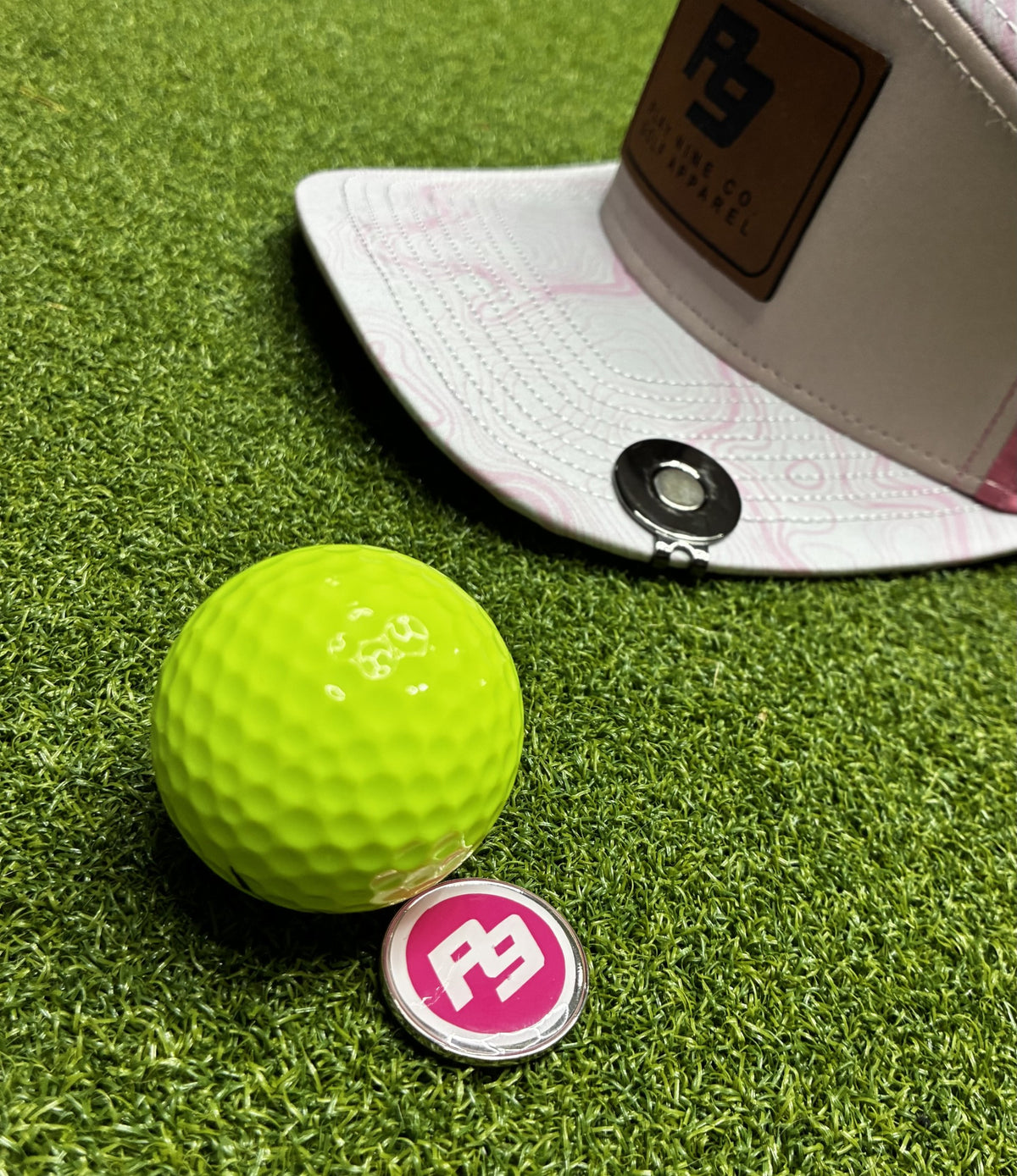 P9 Pink Golf Ball Marker